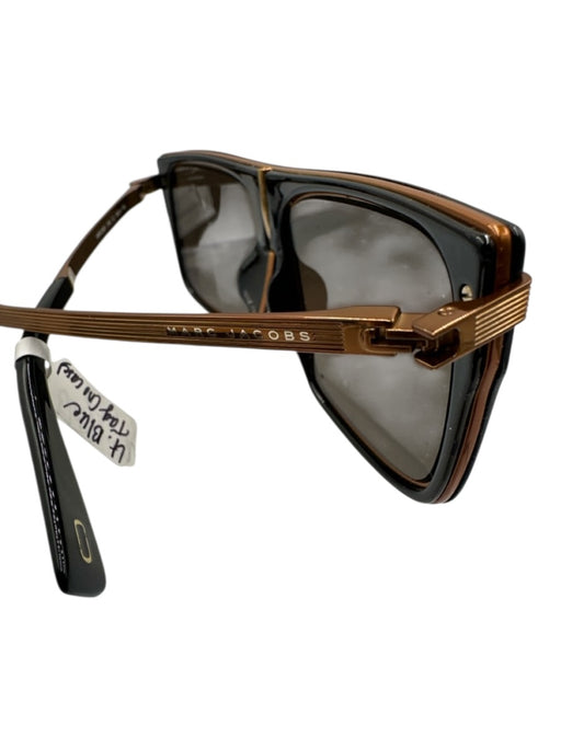 Marc Jacobs Black & Gold Acetate Bronze Dark Tint Sunglasses Black & Gold
