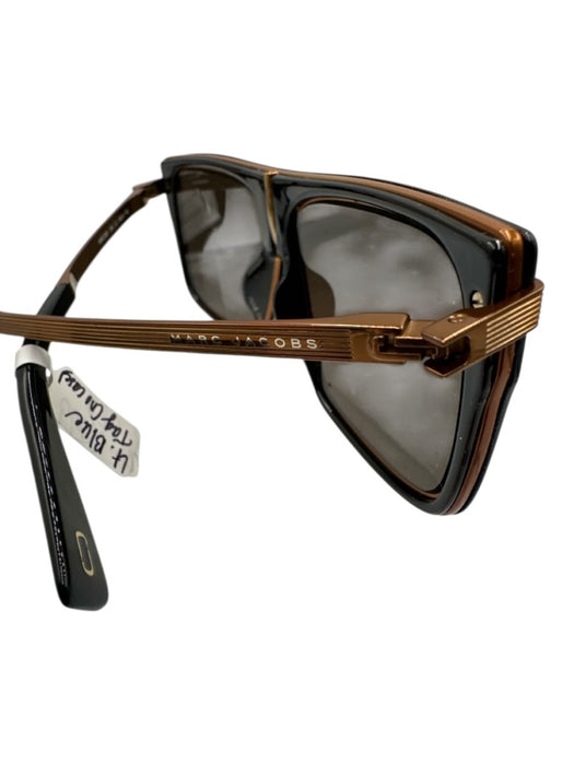 Marc Jacobs Black & Gold Acetate Bronze Dark Tint Sunglasses Black & Gold