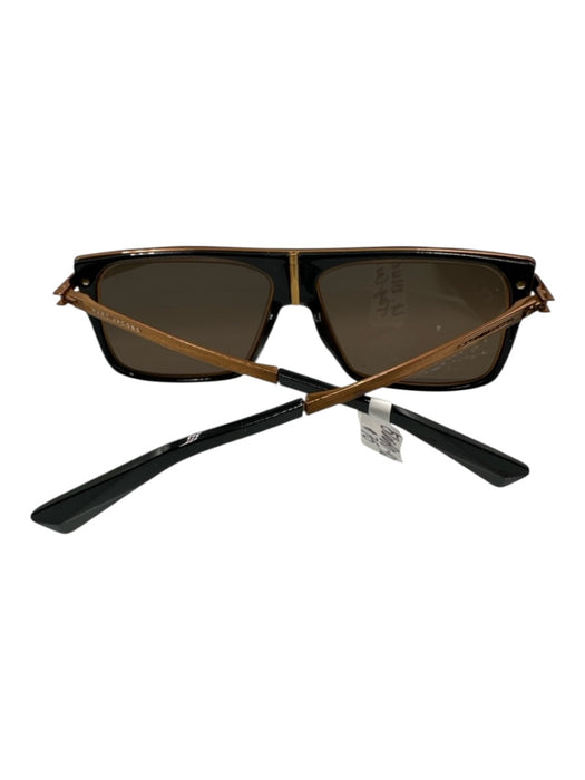 Marc Jacobs Black & Gold Acetate Bronze Dark Tint Sunglasses Black & Gold
