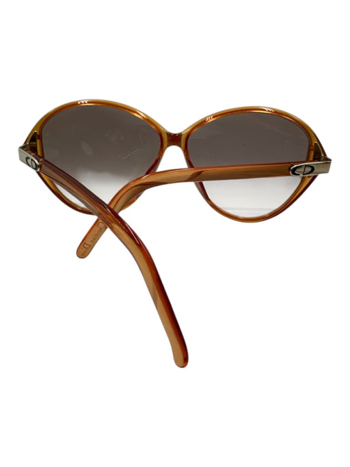 Christian Dior Amber Lucite Circle Translucent Oversize Vintage Sunglasses Amber