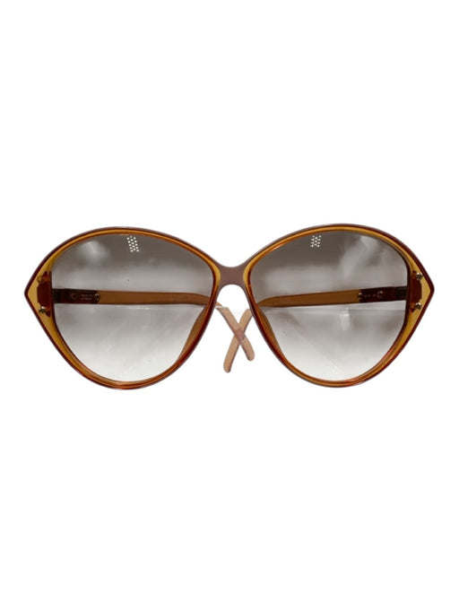 Christian Dior Amber Lucite Circle Translucent Oversize Vintage Sunglasses Amber