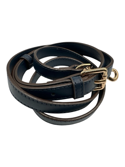 Gucci Navy Blue Leather Gold hardware Top Handle Crossbody Strap Bag Navy Blue / Medium