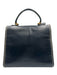 Gucci Navy Blue Leather Gold hardware Top Handle Crossbody Strap Bag Navy Blue / Medium