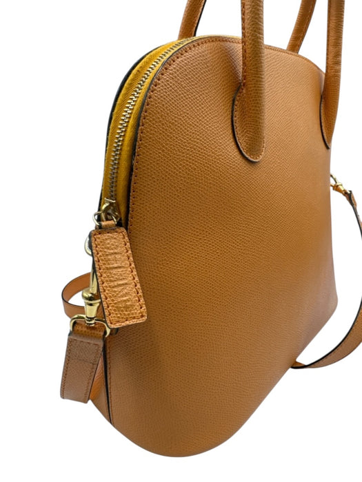 Celine Yellow Orange Leather Grained Top Handle Crossbody Vintage Bag Yellow Orange / S/M