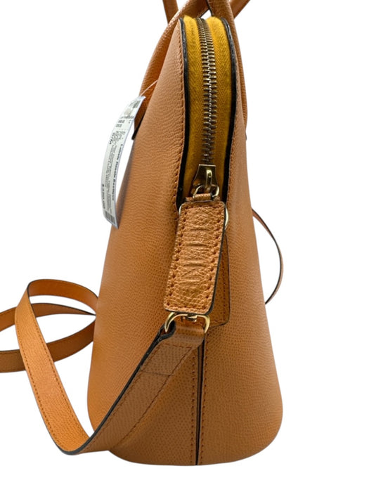 Celine Yellow Orange Leather Grained Top Handle Crossbody Vintage Bag Yellow Orange / S/M