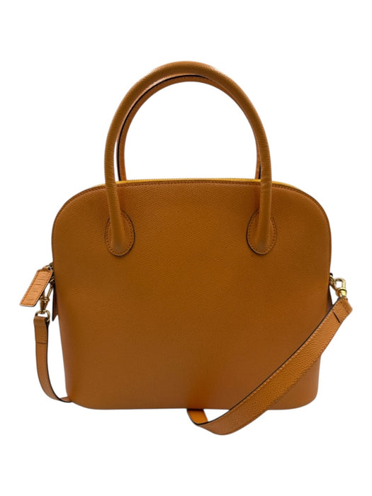 Celine Yellow Orange Leather Grained Top Handle Crossbody Vintage Bag Yellow Orange / S/M