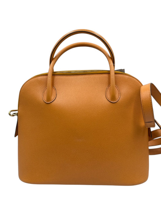 Celine Yellow Orange Leather Grained Top Handle Crossbody Vintage Bag Yellow Orange / S/M