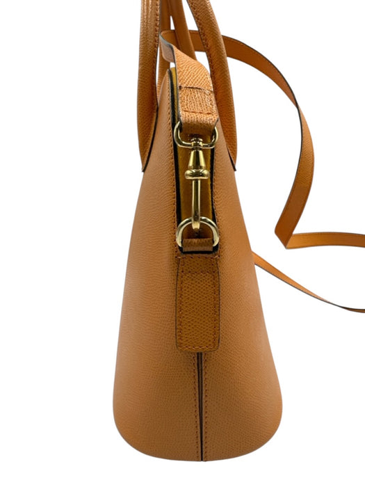 Celine Yellow Orange Leather Grained Top Handle Crossbody Vintage Bag Yellow Orange / S/M