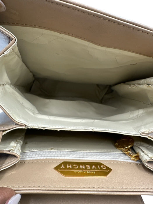 Givenchy Beige Leather Gold hardware Top Handle Flap Bag Beige / XS
