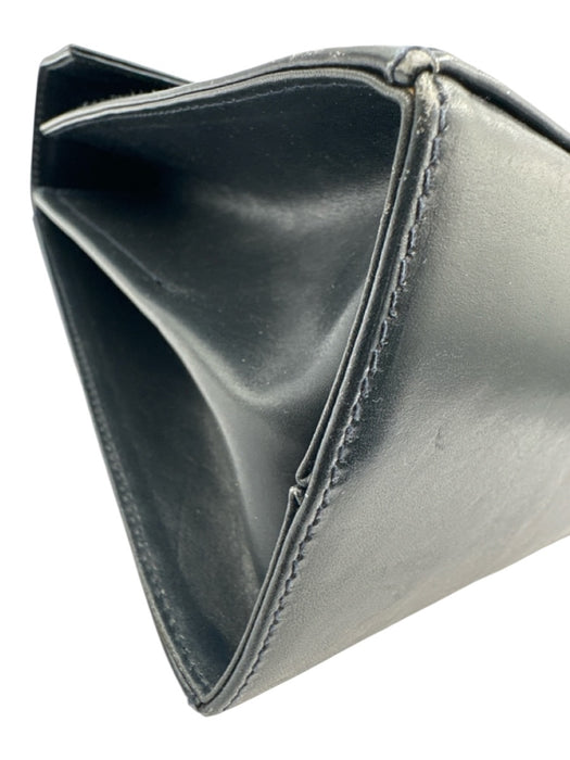 Ferragamo Navy Leather Glossy Gold Hardware Top Handle Dust Bag Incl. Bag Navy / Small