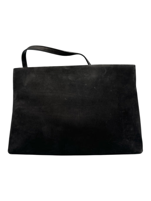 Ferragamo Black Suede Gold hardware Ribbon Crossbody Bag Black / XS