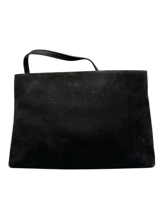 Ferragamo Black Suede Gold hardware Ribbon Crossbody Bag Black / XS