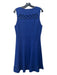 Milly Size L Blue Viscose Blend Scalloped Neck Sleeveless Cut Out Detail Dress Blue / L