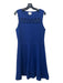 Milly Size L Blue Viscose Blend Scalloped Neck Sleeveless Cut Out Detail Dress Blue / L