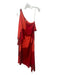 Halston Heritage Size 10 Orange & Red Polyester Colorblock One Shoulder Dress Orange & Red / 10