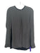 Vince Size 8 Black & Gray Silk round split neck Long Sleeve Fabric Block Top Black & Gray / 8