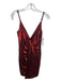 Hours Size XS Metallic Red Polyester Blend Spaghetti Strap Mini V Neck Dress Metallic Red / XS