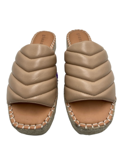 Gianni Bini Shoe Size 7.5 Beige & White Faux Leather Open Toe & Heel Sandals Beige & White / 7.5