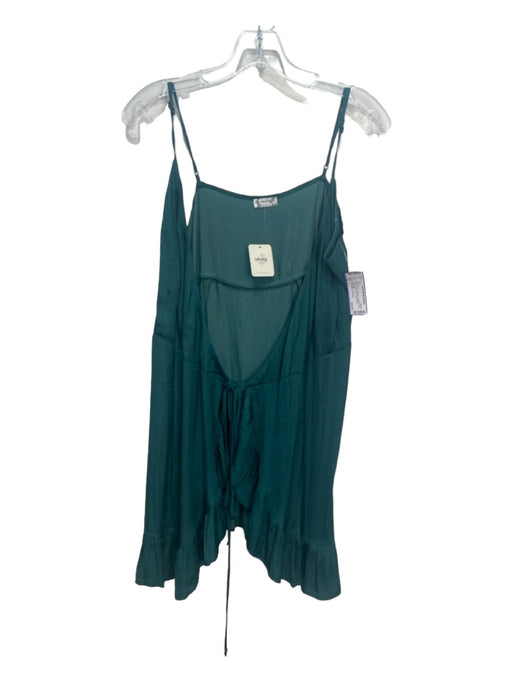 Intimately Free People Size L Green Polyester Spaghetti Strap Wrap Dress Green / L