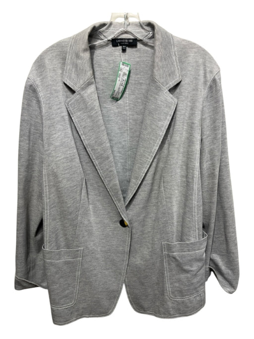 Lafayette 148 Size 16W Gray Viscose Blend Long Sleeve Heathered Blazer Jacket Gray / 16W