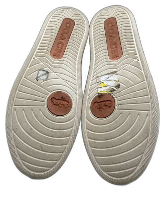 Coach Shoe Size 9.5 White & Multi Leather & Tweed Metallic Thread Sneakers White & Multi / 9.5