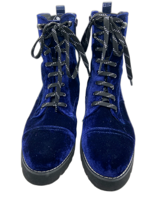 Donald Pliner Shoe Size 10 Blue Velvet Combat Boots Blue / 10