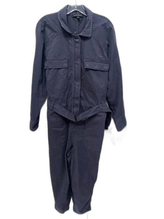 Banana Republic Size 16 Dark Grey Cotton Belted Zip Front Pockets Jumpsuit Dark Grey / 16