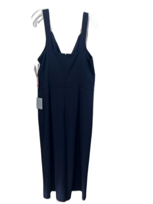 Vince Camuto Size 18 Navy Blue Polyester Surplice Sleeveless Jumpsuit Navy Blue / 18