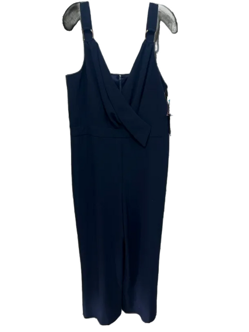 Vince Camuto Size 18 Navy Blue Polyester Surplice Sleeveless Jumpsuit Navy Blue / 18