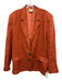Farm Rio Size XL Burnt Orange Linen Tortoiseshell Buttons Shoulder Pads Jacket Burnt Orange / XL