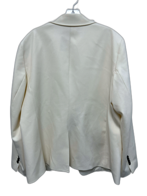 Kobi Halperin Size XXL Cream White Polyester Blend Flap Pocket One Button Jacket Cream White / XXL