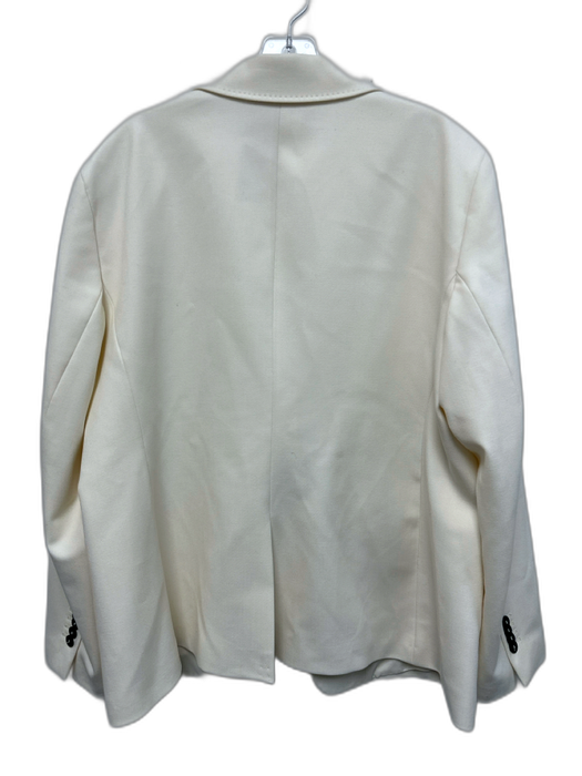 Kobi Halperin Size XXL Cream White Polyester Blend Flap Pocket One Button Jacket Cream White / XXL