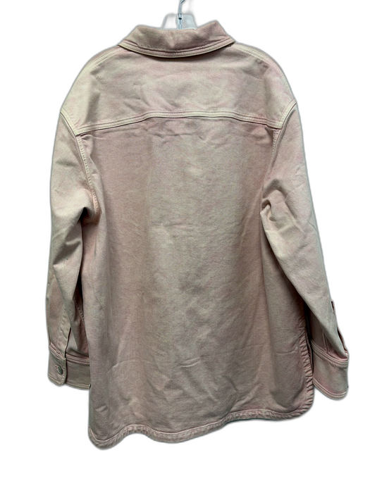 Stella McCartney Size 48 Light Pink Cotton Blend Denim Embroidered Logo Jacket Light Pink / 48