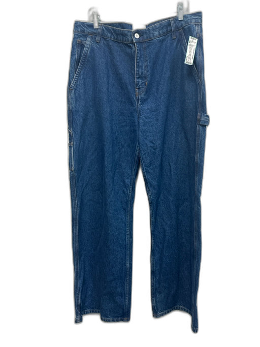 Reformation Size 30 Medium Wash Cotton Blend Denim Utility Pocket Wide Leg Jeans Medium Wash / 30