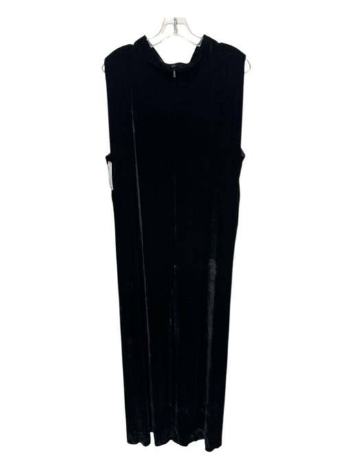 Lafayette 148 Size XL Black Rayon Blend Sleeveless Solid Velvet Maxi Dress Black / XL