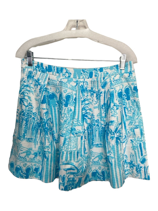 Lilly Pulitzer Size 10 Blue, Light Blue & White Cotton Sleeveless Crop Skirt Set Blue, Light Blue & White / 10