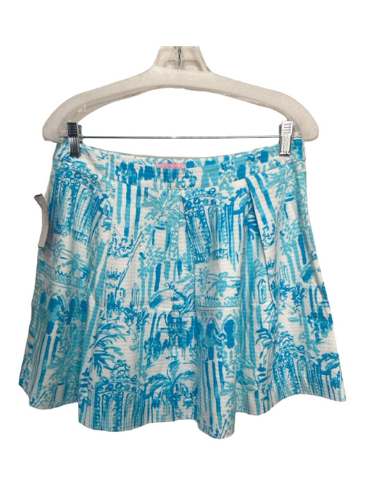 Lilly Pulitzer Size 10 Blue, Light Blue & White Cotton Sleeveless Crop Skirt Set Blue, Light Blue & White / 10