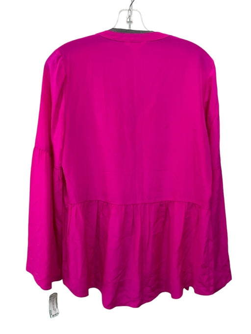 Lily Pulitzer Size M Hot pink Soie Peasant Long Sleeve Tie Neck Top Hot pink / M