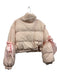 Selkie Size L Light Pink Nylon & Spandex Puffer High Neck Zip & Snap Crop Jacket Light Pink / L