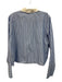 J Crew Size 12 Blue & White Cotton Long Sleeve Stripe Pearl Buttons Blouse Top Blue & White / 12