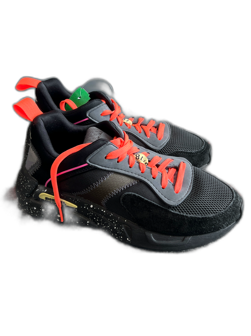 Diesel Shoe Size 6.5 Black & Neon Suede & Fabric Low Top lace up Speckled Shoes Black & Neon / 6.5