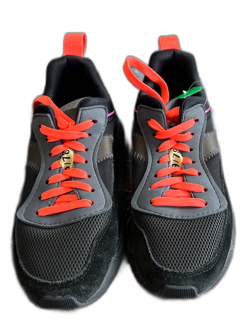 Diesel Shoe Size 6.5 Black & Neon Suede & Fabric Low Top lace up Speckled Shoes Black & Neon / 6.5