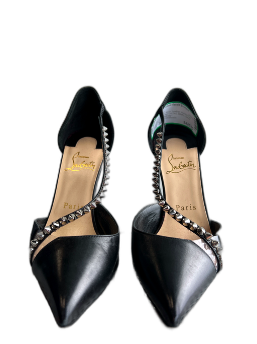 Christian Louboutin Shoe Size 36.5 Black Leather Pointed Toe Studs Shoes Black / 36.5