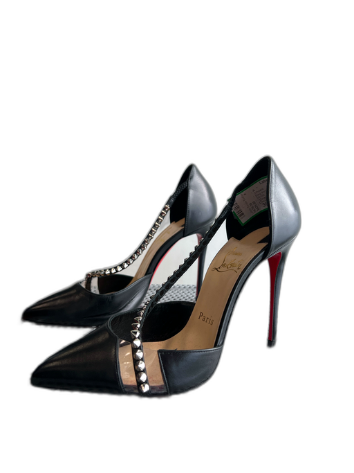 Christian Louboutin Shoe Size 36.5 Black Leather Pointed Toe Studs Shoes Black / 36.5