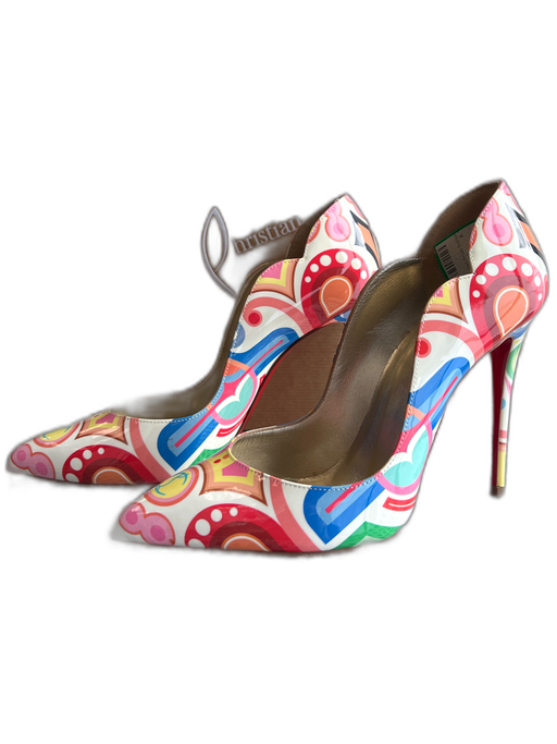 Christian Louboutin Shoe Size 37 Multi Patent Leather Pointed Toe Stiletto Shoes Multi / 37