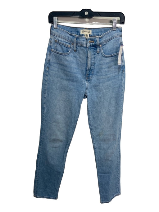 Madewell Size 25 Light Wash Denim Cotton Zip & Button 5 Pocket Straight Jeans Light Wash Denim / 25
