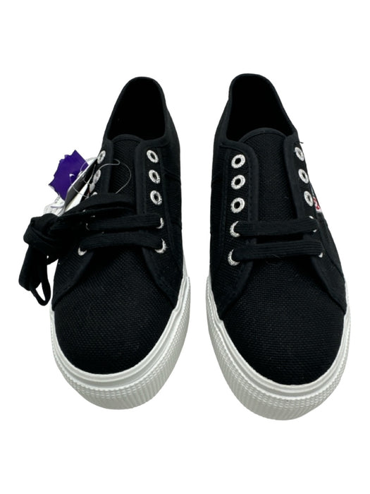 Superga Shoe Size 6 Black & White Canvas Lace Up Low Top Platform Sneakers Black & White / 6