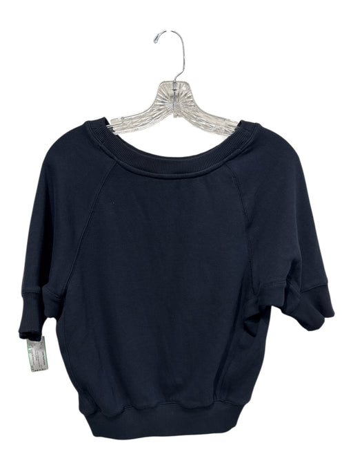 Lounge The White Company Size XS Navy Blue Cotton Blend Short Sleeve Top Navy Blue / XS