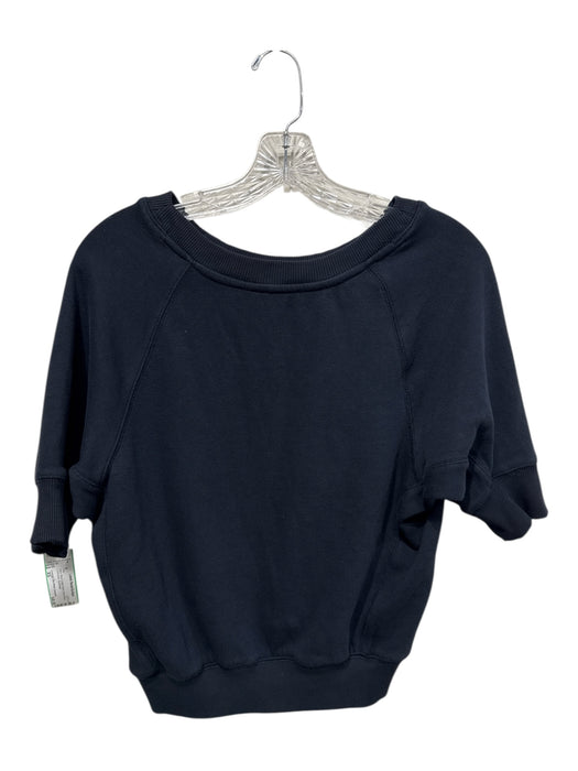 Lounge The White Company Size XS Navy Blue Cotton Blend Short Sleeve Top Navy Blue / XS