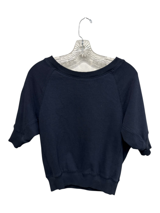 Lounge The White Company Size XS Navy Blue Cotton Blend Short Sleeve Top Navy Blue / XS